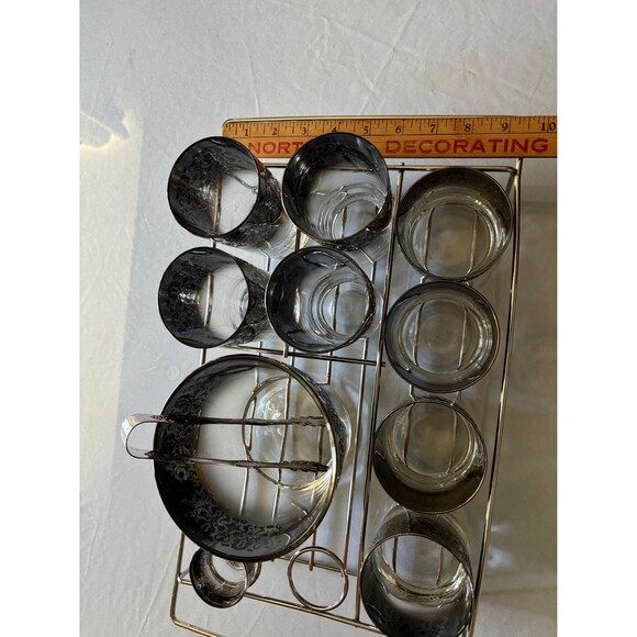 Silver Fade by Vitreon Queens Lusterware, ltd Bar Set - Picture 4 of 11